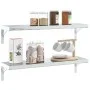 Soportes de estante 4 uds acero inoxidable plata 20x2,5x14 cm de , Estantes y estanterías - Ref: Foro24-30297, Precio: 18,83 ...