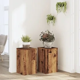 Soportes de plantas 2 uds madera roble envejecido 30x30x50 cm by , Pot stands - Ref: Foro24-852922, Price: 59,33 €, Discount: %