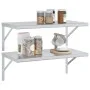 Estantes de pared 2 uds acero inoxidable plateado 75x40x3 cm by , Shelves and shelves - Ref: Foro24-30281, Price: 47,50 €, Di...