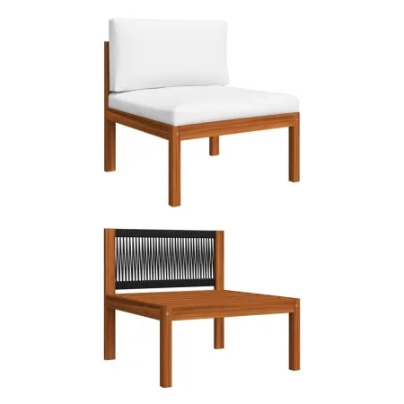 Central garden sofa with solid acacia wood and cushions by vidaXL, Modular outdoor sofas - Ref: Foro24-312429, Price: 107,25 ...