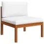Central garden sofa with solid acacia wood and cushions by vidaXL, Modular outdoor sofas - Ref: Foro24-312429, Price: 107,25 ...