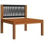 Central garden sofa with solid acacia wood and cushions by vidaXL, Modular outdoor sofas - Ref: Foro24-312429, Price: 107,25 ...