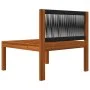 Central garden sofa with solid acacia wood and cushions by vidaXL, Modular outdoor sofas - Ref: Foro24-312429, Price: 107,25 ...