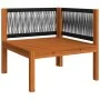 Garden corner sofa with solid acacia wood cushions by vidaXL, Modular outdoor sofas - Ref: Foro24-312428, Price: 122,75 €, Di...