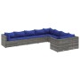 Gartensofagarnitur mit 9-teiligen Kissen aus grauem Kunststoffrattan von , Gartensets - Ref: Foro24-3308319, Preis: 632,81 €,...