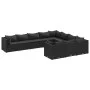 Gartensofa-Set und Kissen, 10-teilig, aus schwarzem Kunststoff-Rattan. von , Gartensets - Ref: Foro24-3308331, Preis: 817,98 ...