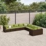 Set de sofás de jardín 10 pzas y cojines ratán sintético marrón by , Garden sets - Ref: Foro24-3308350, Price: 751,87 €, Disc...