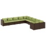 Gartensofa-Set, 10-teilig, mit braunen Kissen aus synthetischem Rattan. von , Gartensets - Ref: Foro24-3308350, Preis: 766,84...