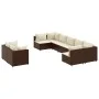 Set de sofás de jardín 9 pzas y cojines ratán sintético marrón de , Conjuntos de jardín - Ref: Foro24-3308297, Precio: 591,79...