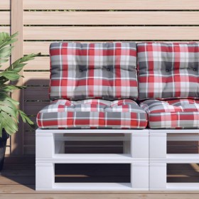 Cojines para palets 2 unidades tela a cuadros rojos von , Kissen für Stühle und Sofas - Ref: Foro24-360658, Preis: 36,54 €, R...