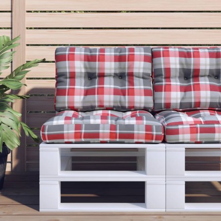 Cojines para palets 2 unidades tela a cuadros rojos von , Kissen für Stühle und Sofas - Ref: Foro24-360658, Preis: 36,54 €, R...