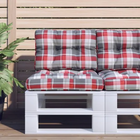 Cojines para palets 2 unidades tela a cuadros rojos by , Cushions for chairs and sofas - Ref: Foro24-360658, Price: 35,85 €, ...