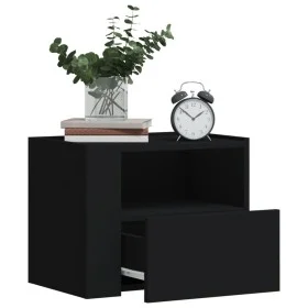 Mesitas de noche de pared 2 unidades negra 45x30x35 cm by , Nightstands - Ref: Foro24-848314, Price: 69,55 €, Discount: %
