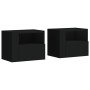 Mesitas de noche de pared 2 unidades negra 45x30x35 cm de , Mesitas de noche - Ref: Foro24-848314, Precio: 70,36 €, Descuento: %