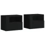 Mesitas de noche de pared 2 unidades negra 45x30x35 cm de , Mesitas de noche - Ref: Foro24-848314, Precio: 69,55 €, Descuento: %