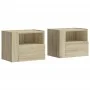 Mesitas de noche de pared 2 unidades roble Sonoma 45x30x35 cm de , Mesitas de noche - Ref: Foro24-848316, Precio: 67,48 €, De...