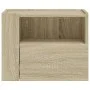 Mesitas de noche de pared 2 unidades roble Sonoma 45x30x35 cm de , Mesitas de noche - Ref: Foro24-848316, Precio: 67,48 €, De...