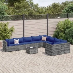Set de sofás de jardín y cojines 10 pzas ratán sintético gris by , Garden sets - Ref: Foro24-3308327, Price: 611,20 €, Discou...