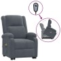 Sillón de masaje elevable terciopelo gris oscuro