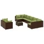 Gartensofa-Set, 10-teilig, mit braunen Kissen aus synthetischem Rattan. von , Gartensets - Ref: Foro24-3308310, Preis: 753,29...