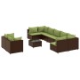 Set de sofás de jardín 10 pzas y cojines ratán sintético marrón by , Garden sets - Ref: Foro24-3308310, Price: 766,86 €, Disc...