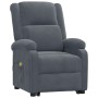 Sillón de masaje elevable terciopelo gris oscuro
