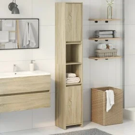 Badezimmerschrank aus Sperrholz in Eichenholzfarbe, 30x30x183,5 cm. von , Badezimmermöbel - Ref: Foro24-849608, Preis: 67,00 ...