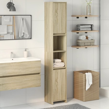 Armario de baño madera contrachapada color roble 30x30x183,5 cm by , Bathroom furniture - Ref: Foro24-849608, Price: 70,07 €,...