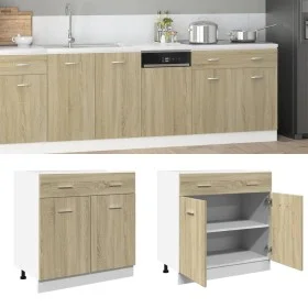 Unterschrank mit Schublade aus Sperrholz in Eichenfarbe 80x46x81,5cm von , Küchenschränke - Ref: Foro24-849615, Preis: 92,25 ...