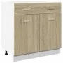 Unterschrank mit Schublade aus Sperrholz in Eichenfarbe 80x46x81,5cm von , Küchenschränke - Ref: Foro24-849615, Preis: 92,25 ...