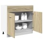 Unterschrank mit Schublade aus Sperrholz in Eichenfarbe 80x46x81,5cm von , Küchenschränke - Ref: Foro24-849615, Preis: 93,68 ...