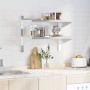 Edelstahl-Wandregal silber 75x40x60 cm von , Regale und Regale - Ref: Foro24-30312, Preis: 57,64 €, Rabatt: %