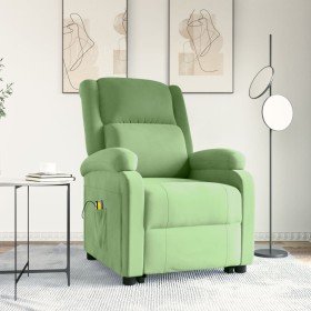 Sillón de masaje elevable terciopelo verde claro