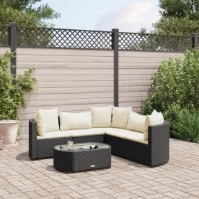 Set de sofás de jardín 6 piezas y cojines ratán sintético negro by , Garden sets - Ref: Foro24-3308392, Price: 410,52 €, Disc...