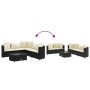 6-teiliges Gartensofa-Set und Kissen aus schwarzem Kunststoff-Rattan. von , Gartensets - Ref: Foro24-3308392, Preis: 400,86 €...