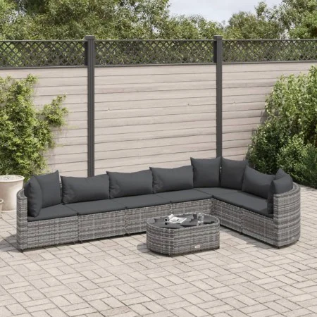 Set de sofás de jardín y cojines 8 piezas ratán sintético gris by , Garden sets - Ref: Foro24-3308386, Price: 516,20 €, Disco...