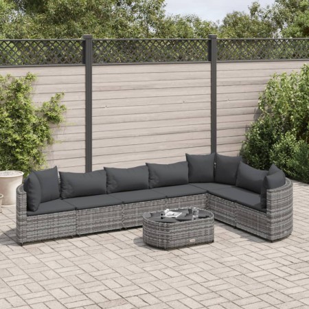Set de sofás de jardín y cojines 8 piezas ratán sintético gris by , Garden sets - Ref: Foro24-3308386, Price: 541,26 €, Disco...