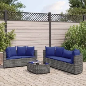 Gartenmöbel-Set, 6-teilig, mit grauen Polstern aus synthetischem Rattan. von , Gartensets - Ref: Foro24-3308423, Preis: 398,1...