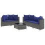 Set de muebles de jardín 6 pzas y cojines ratán sintético gris by , Garden sets - Ref: Foro24-3308423, Price: 398,14 €, Disco...
