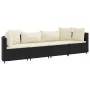 Juego de sofás jardín 4 pzas con cojines ratán sintético negro by , Garden sets - Ref: Foro24-3308456, Price: 305,74 €, Disco...