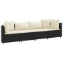 Juego de sofás jardín 4 pzas con cojines ratán sintético negro by , Garden sets - Ref: Foro24-3308456, Price: 310,62 €, Disco...