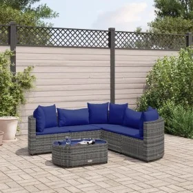 Gartenmöbel-Set, 6-teilig, mit grauen Polstern aus synthetischem Rattan. von , Gartensets - Ref: Foro24-3308399, Preis: 379,2...