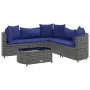 Gartenmöbel-Set, 6-teilig, mit grauen Polstern aus synthetischem Rattan. von , Gartensets - Ref: Foro24-3308399, Preis: 379,2...