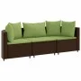 Set aus 3-teiligen Gartensofas und Kissen aus braunem Kunststoff-Rattan. von , Gartensets - Ref: Foro24-3308454, Preis: 277,6...
