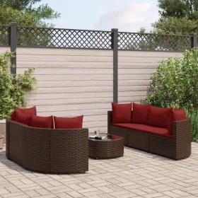 7-teiliges Gartensitzgruppen-Set mit braunen PE-Rattan-Kissen. von , Gartensets - Ref: Foro24-3308437, Preis: 453,74 €, Rabat...