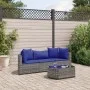 Set de sofás de jardín 4 pzas y cojines ratán sintético gris by , Garden sets - Ref: Foro24-3308367, Price: 247,06 €, Discoun...