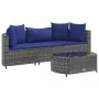 Gartensofagarnitur 4-teilig mit grauen Polstern aus synthetischem Rattan von , Gartensets - Ref: Foro24-3308367, Preis: 247,0...