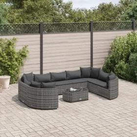 Set de sofás de jardín y cojines 10 pzas ratán sintético gris by , Garden sets - Ref: Foro24-3308402, Price: 618,73 €, Discou...