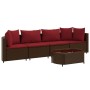 Set comedor de jardín 5 piezas y cojines ratán sintético marrón by , Garden sets - Ref: Foro24-3308373, Price: 327,04 €, Disc...