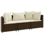 Set sofás de jardín 3 piezas y cojines ratán sintético marrón by , Garden sets - Ref: Foro24-3308449, Price: 212,05 €, Discou...